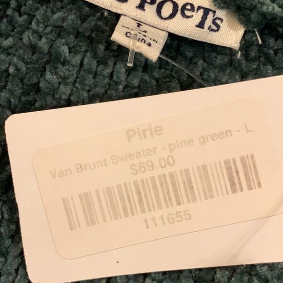 Rag Poets Size Large Pull over sweater in pine green. Soft/cozy/quality piece - Picture 4 of 6